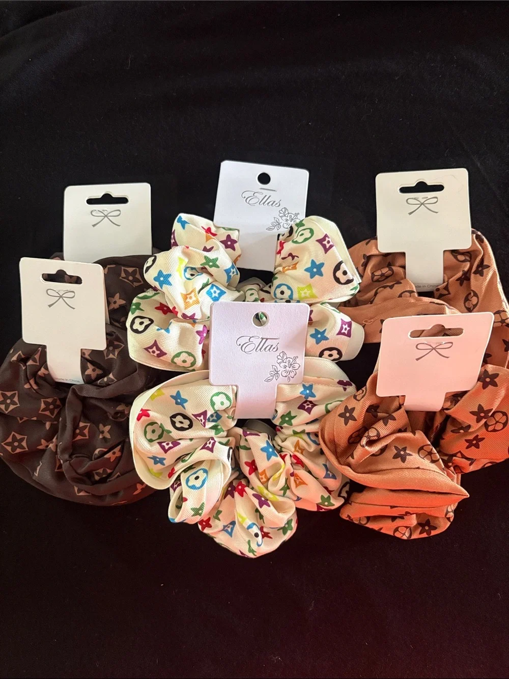 Fashion Multicolor Patterned Scrunchies Set Of 6